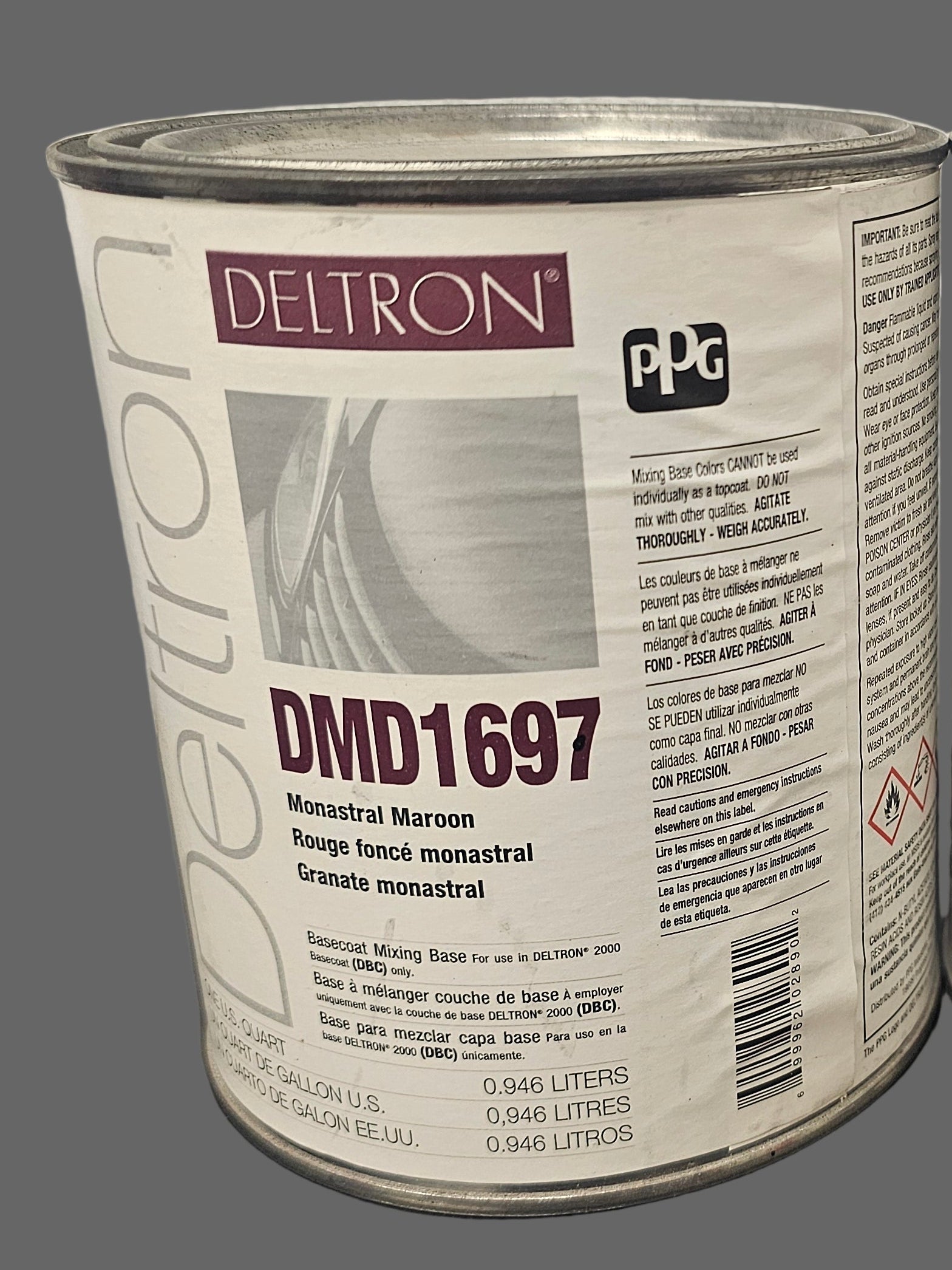 PPG DELTRON DMD1697 MONASTRAL MAROON TONER QUART
