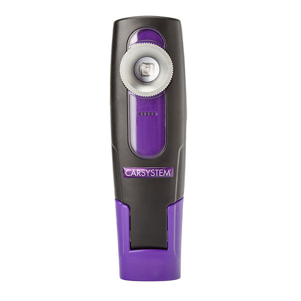 Black and purple device with 'CARSYSTEM' branding on a white background