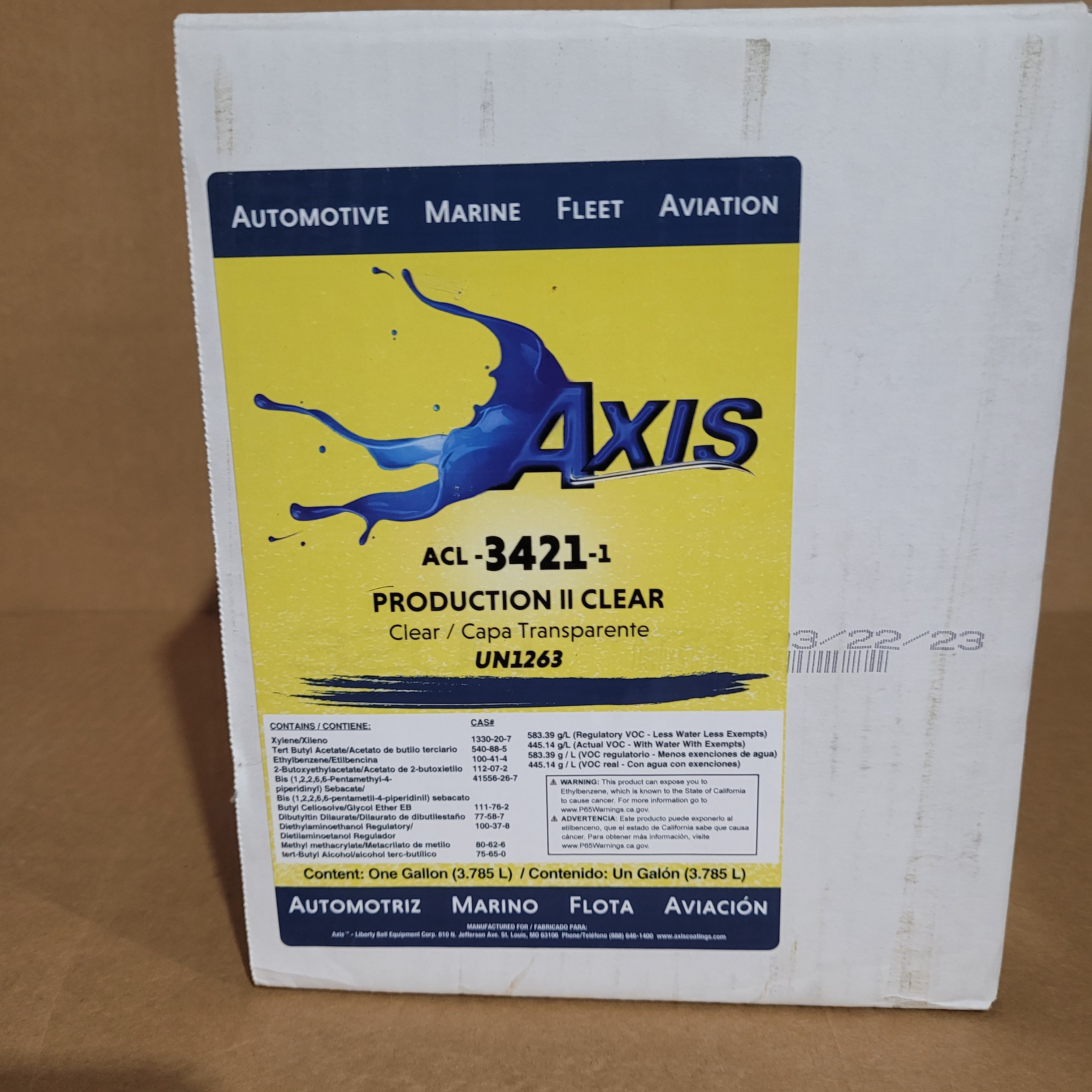 AXIS Production II Clear ACL3421 Gallon can for National Rule urethane clearcoat