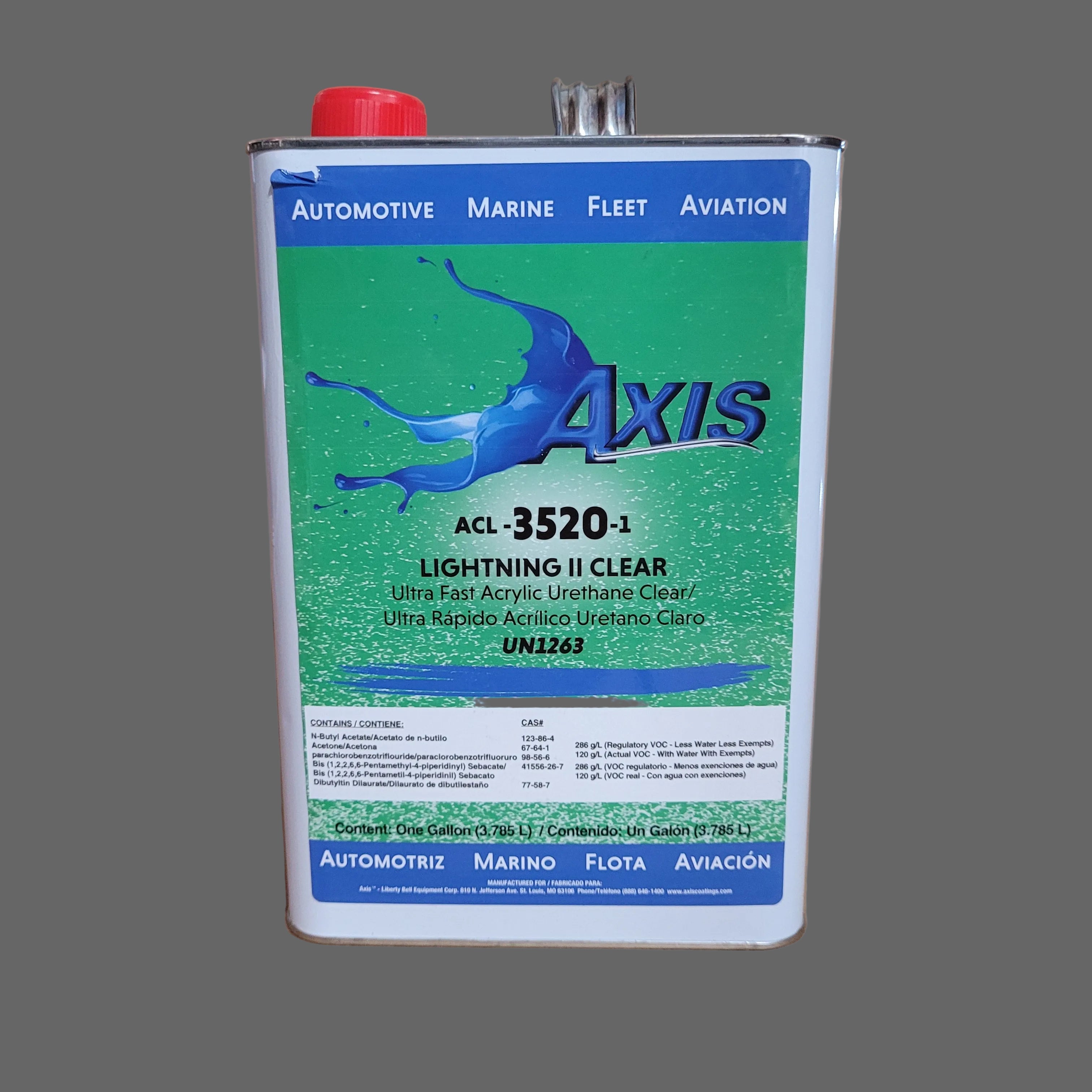 AXIS Lightning II Clear ACL3520 Gallon can for fast spot repair clearcoat