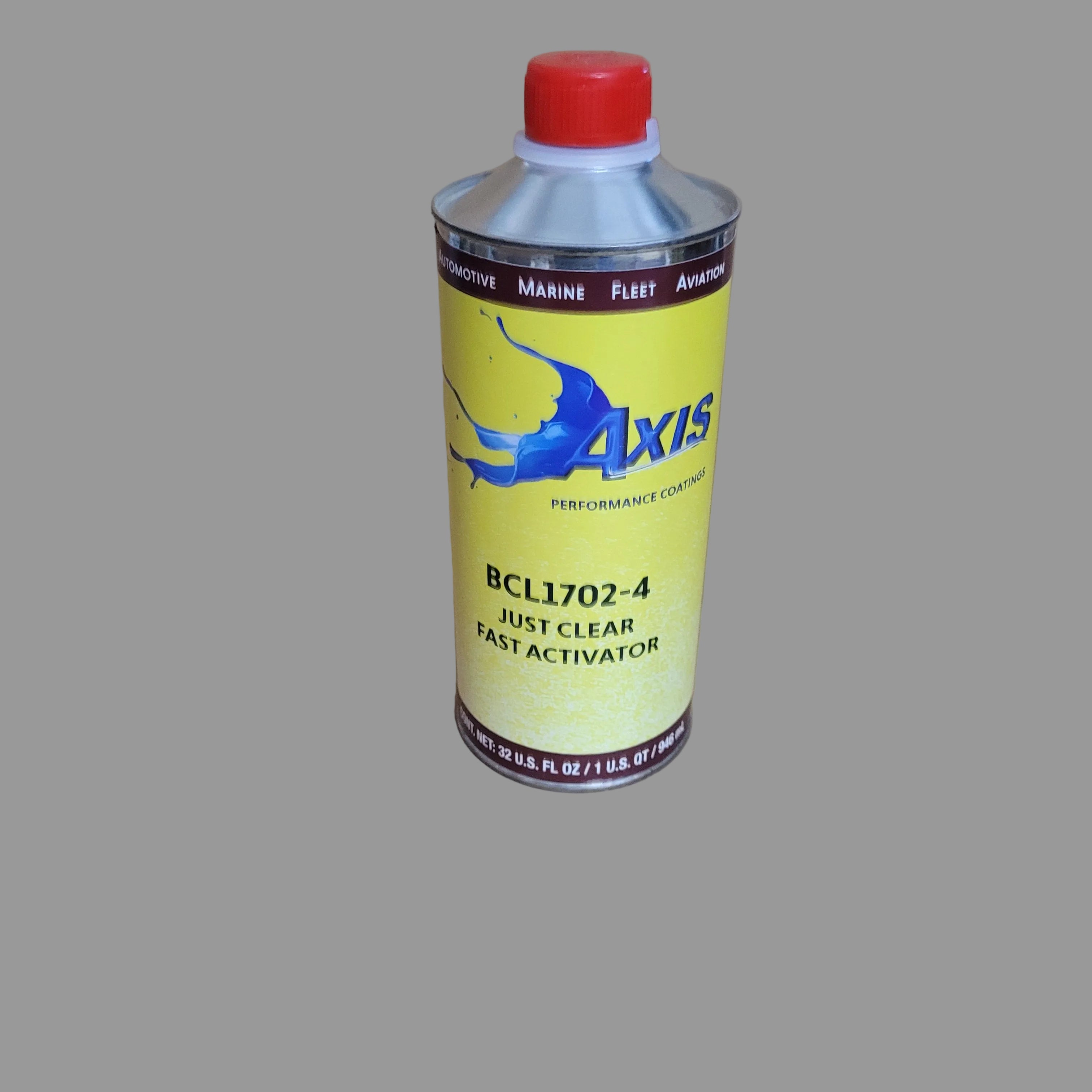 AXIS BCL1702 Just Clear Fast Activator Quart can for quick-drying clearcoat application