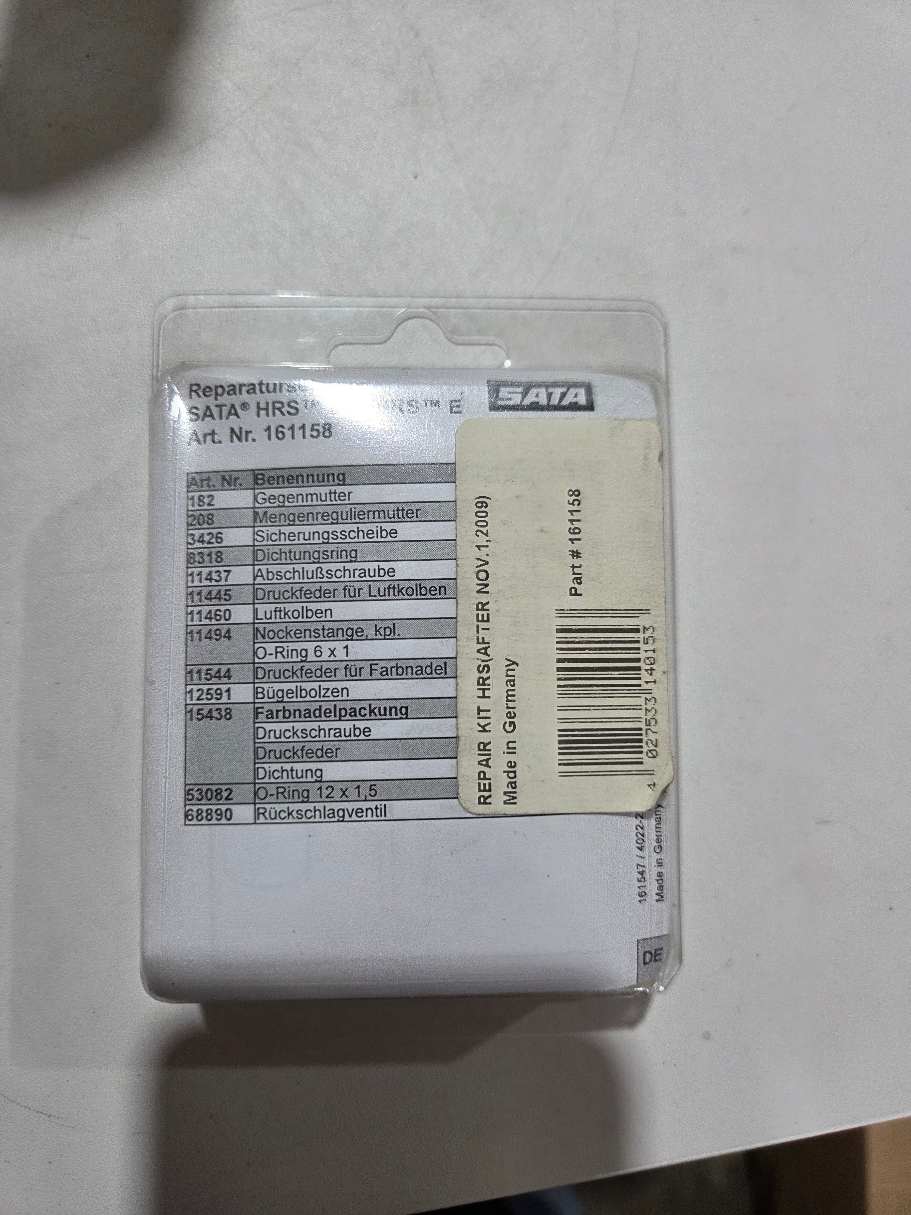 SATA 161158 HRS Spray Gun Repair Kit