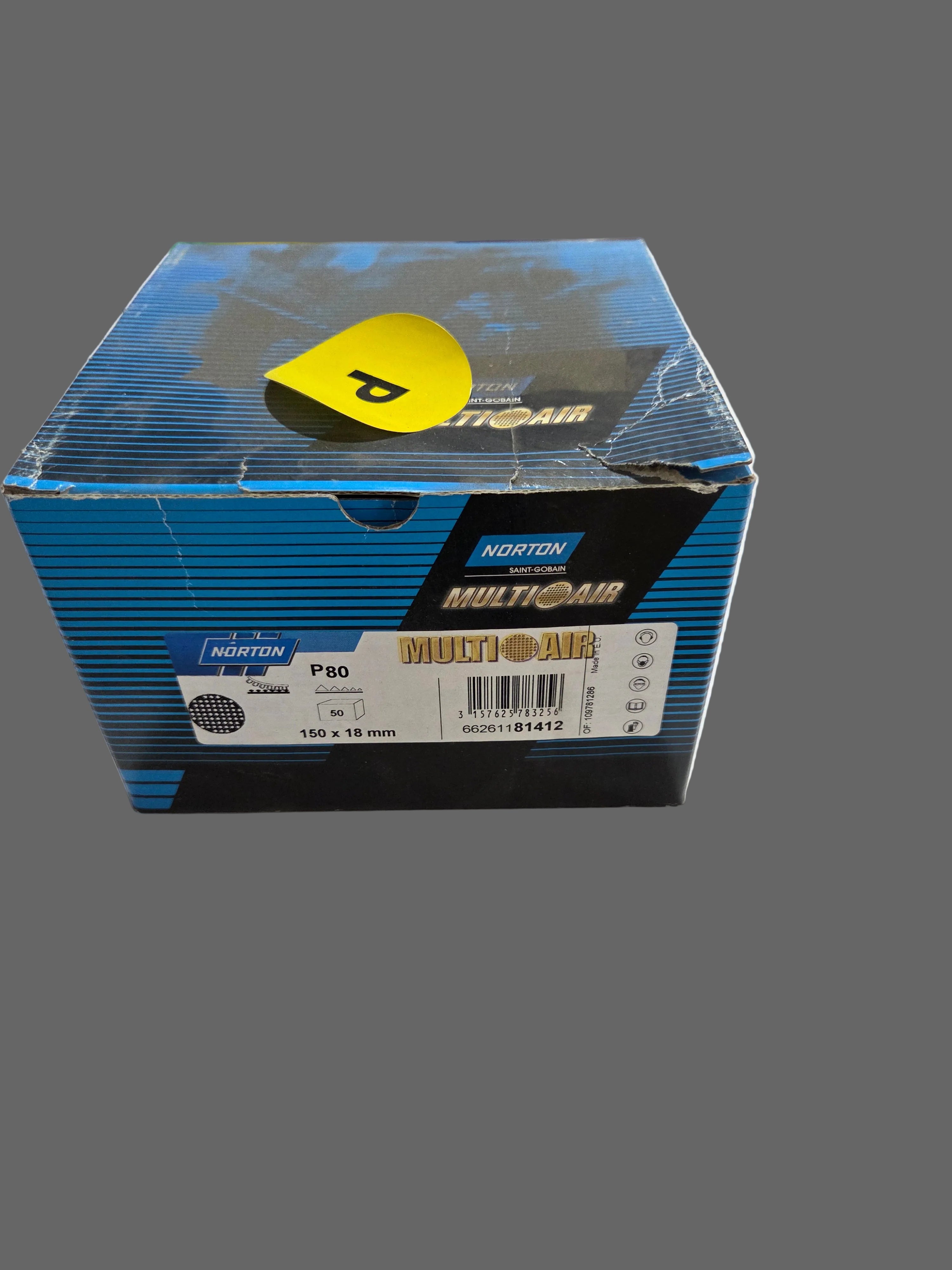 Norton 81412 H875 NorGrip 6 Inch 80 Grit Sanding Disc