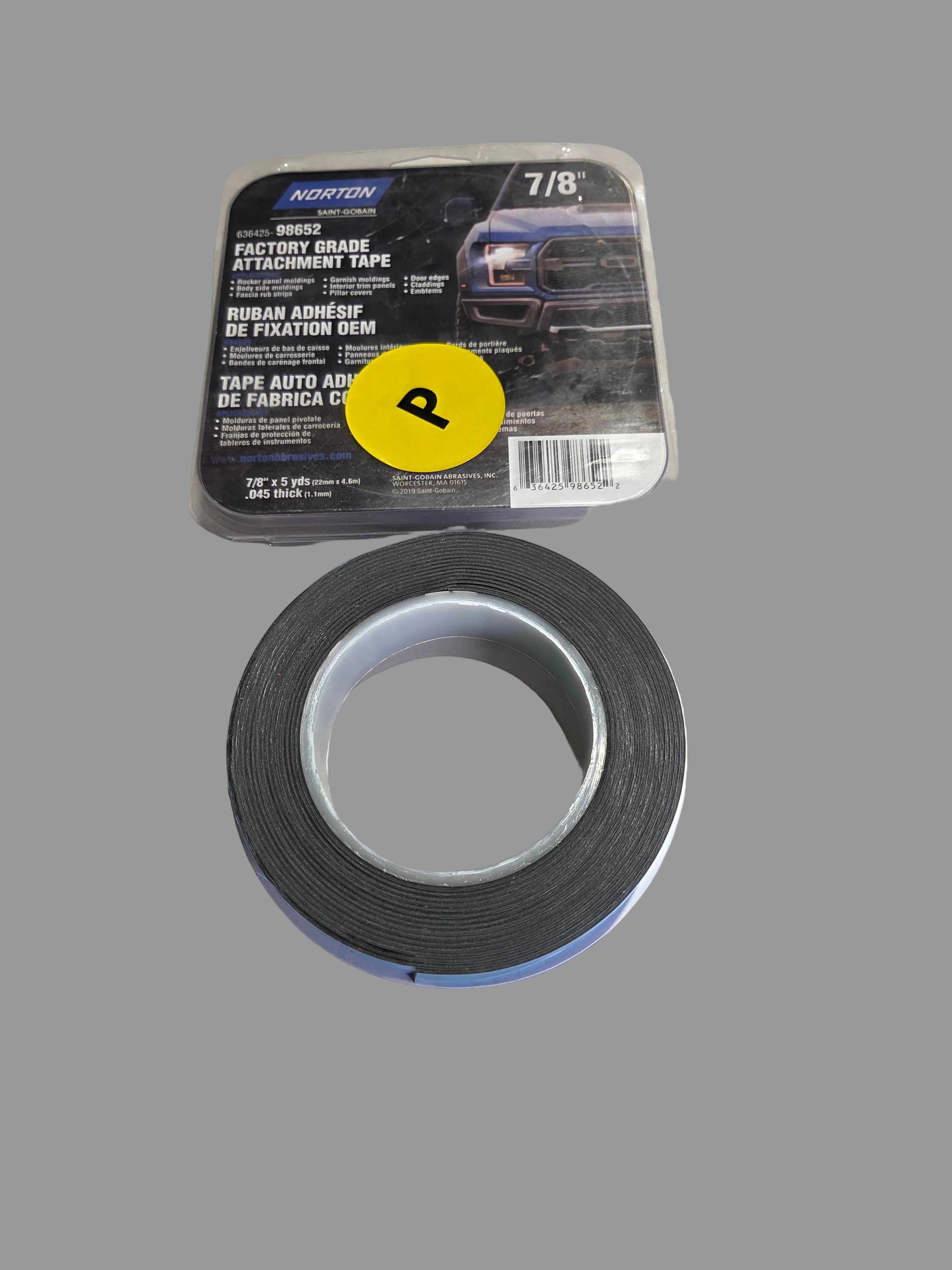 Norton 98652 double sided acrylic foam attachment tape 5 yard 7/8 inch