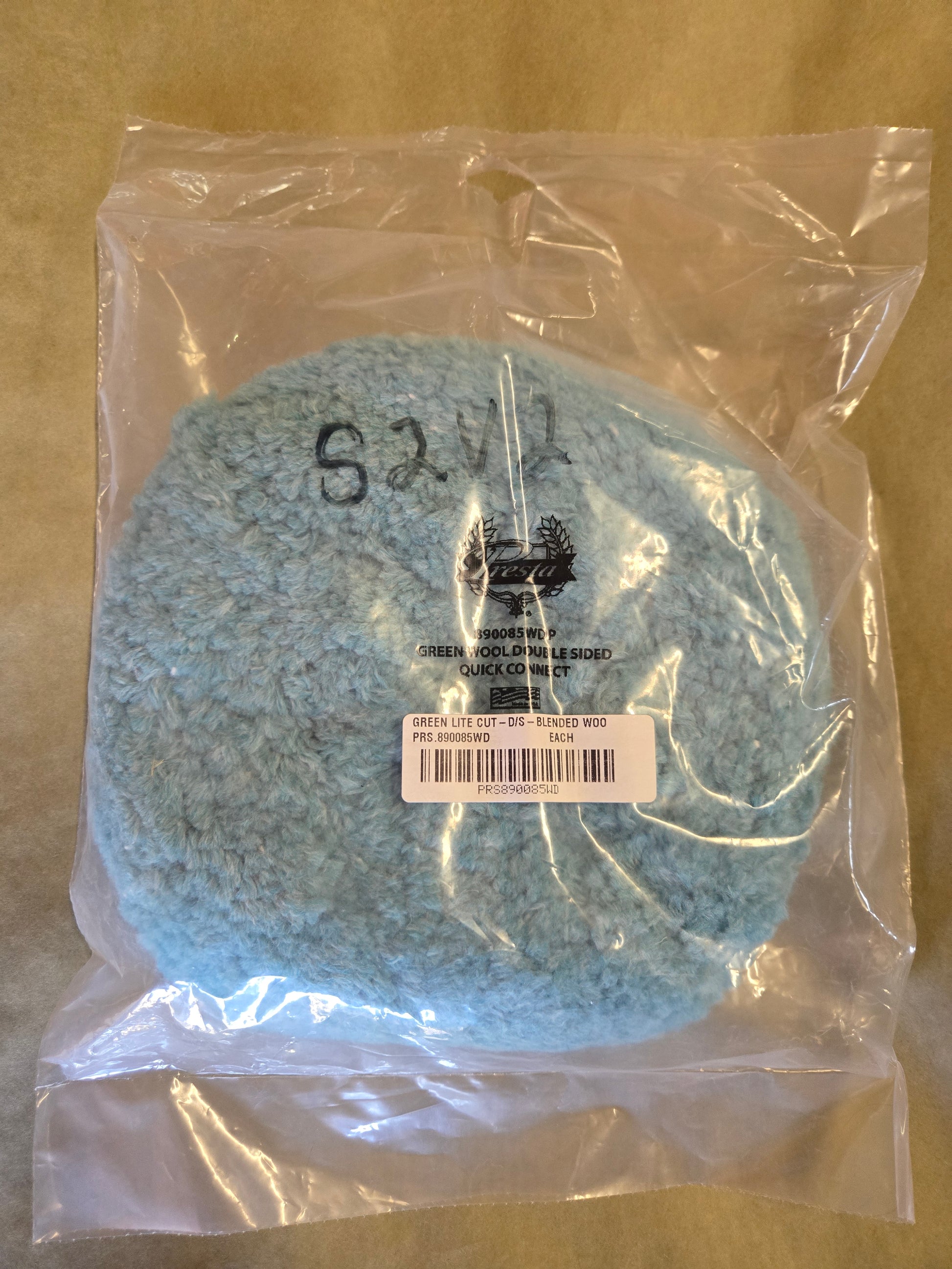 Presta 890085WDP Green Wool Double Sided Buffing Pad 9 Inch