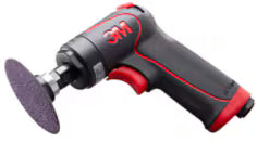 Small power tool with a sanding pad, featuring the 3M logo.