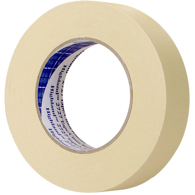 Roll of beige tape on a white background