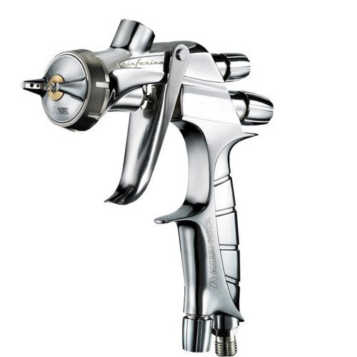 Chrome spray gun on a white background