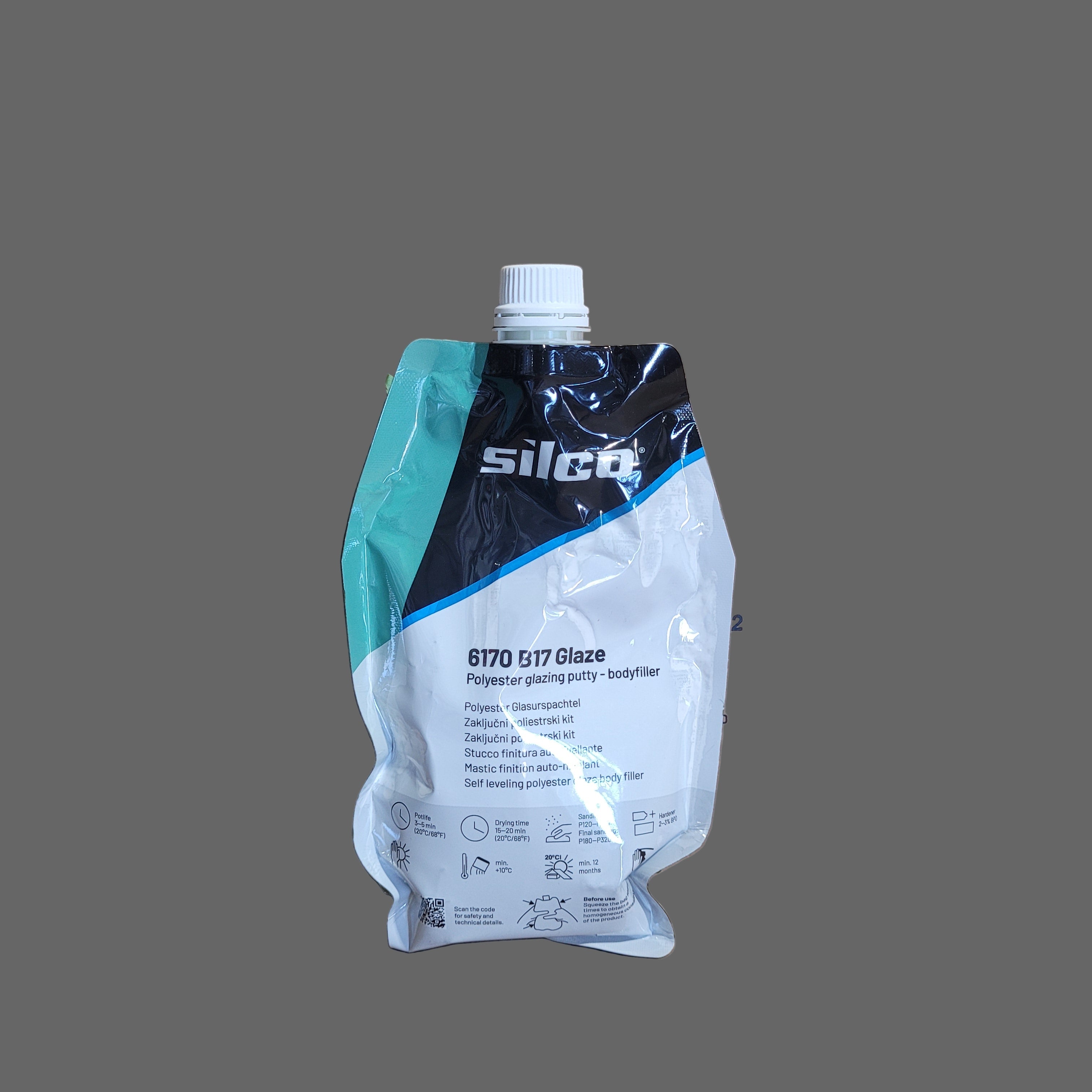 Silco 6170 B17 Glaze Polyester glazing putty - bodyfiller 450ML