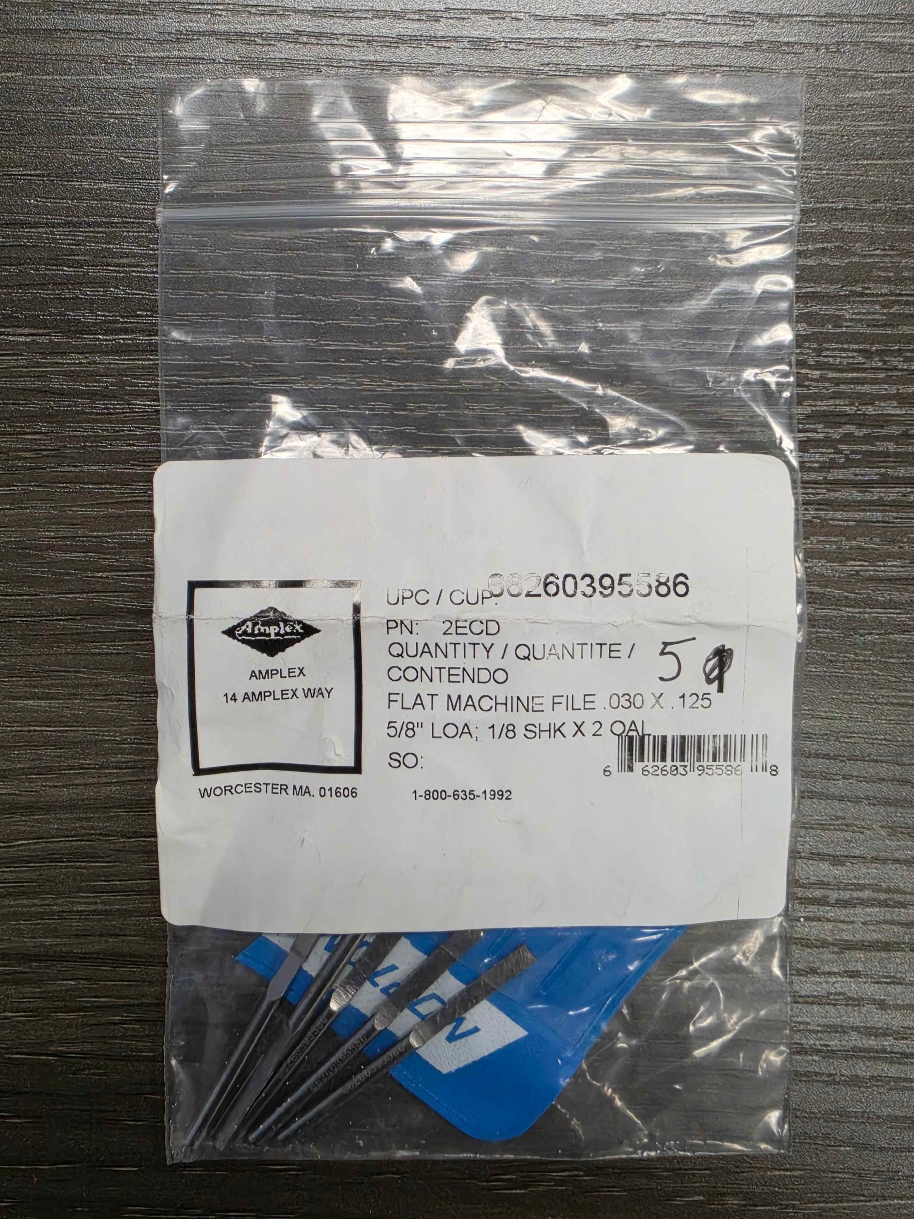 Norton electroplated diamond machine files .030 x .125 5 pack