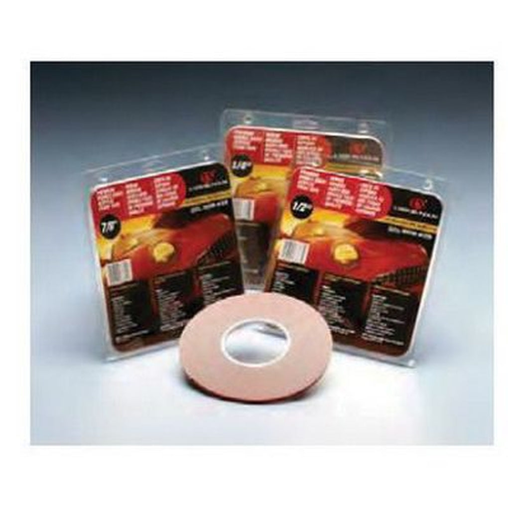 carborundum 67379 automotive attachment tape 7/8 inch foam trim mounting tape gray red liner