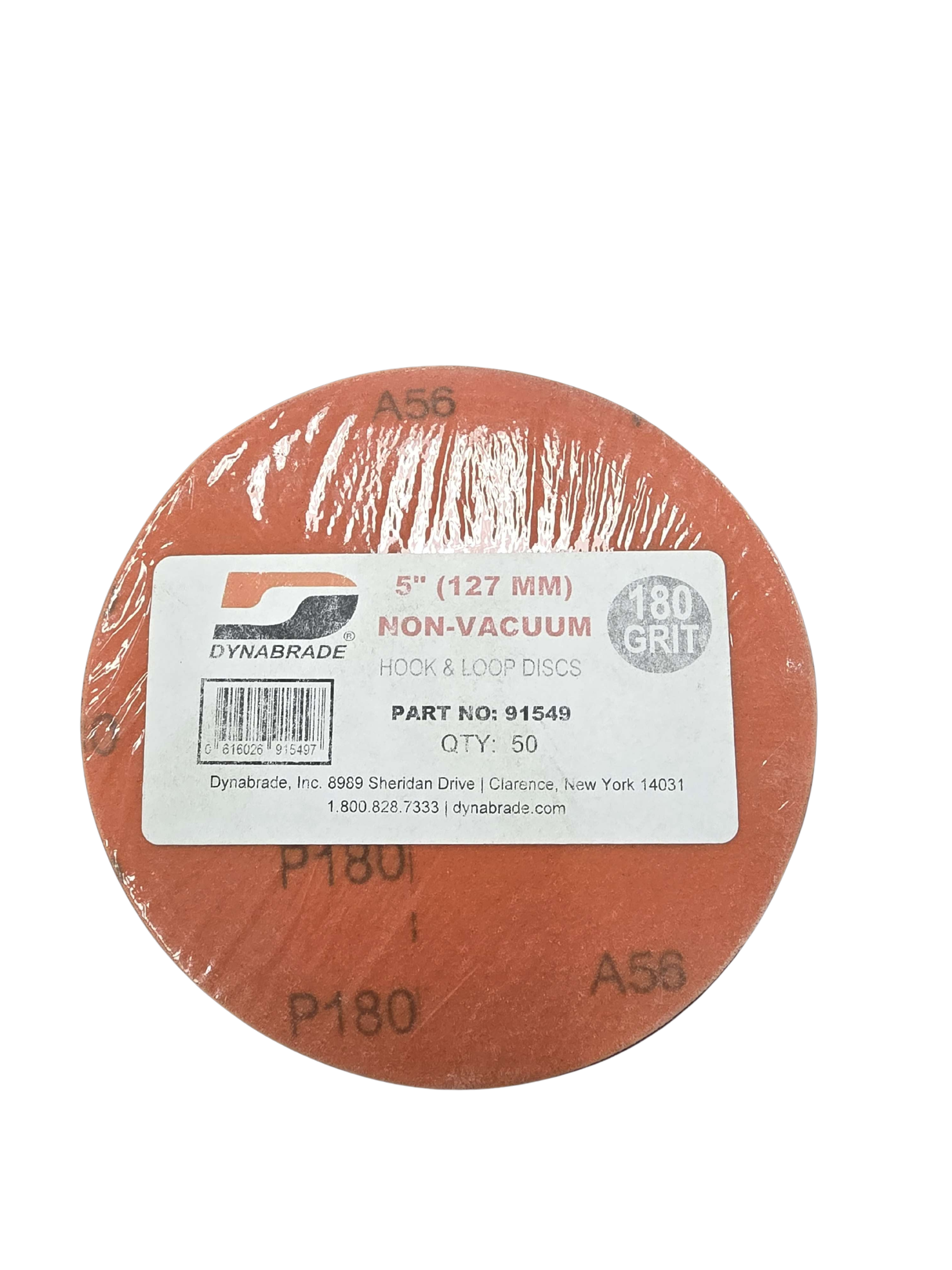 Sanding disc with Dynabrade label on a white background