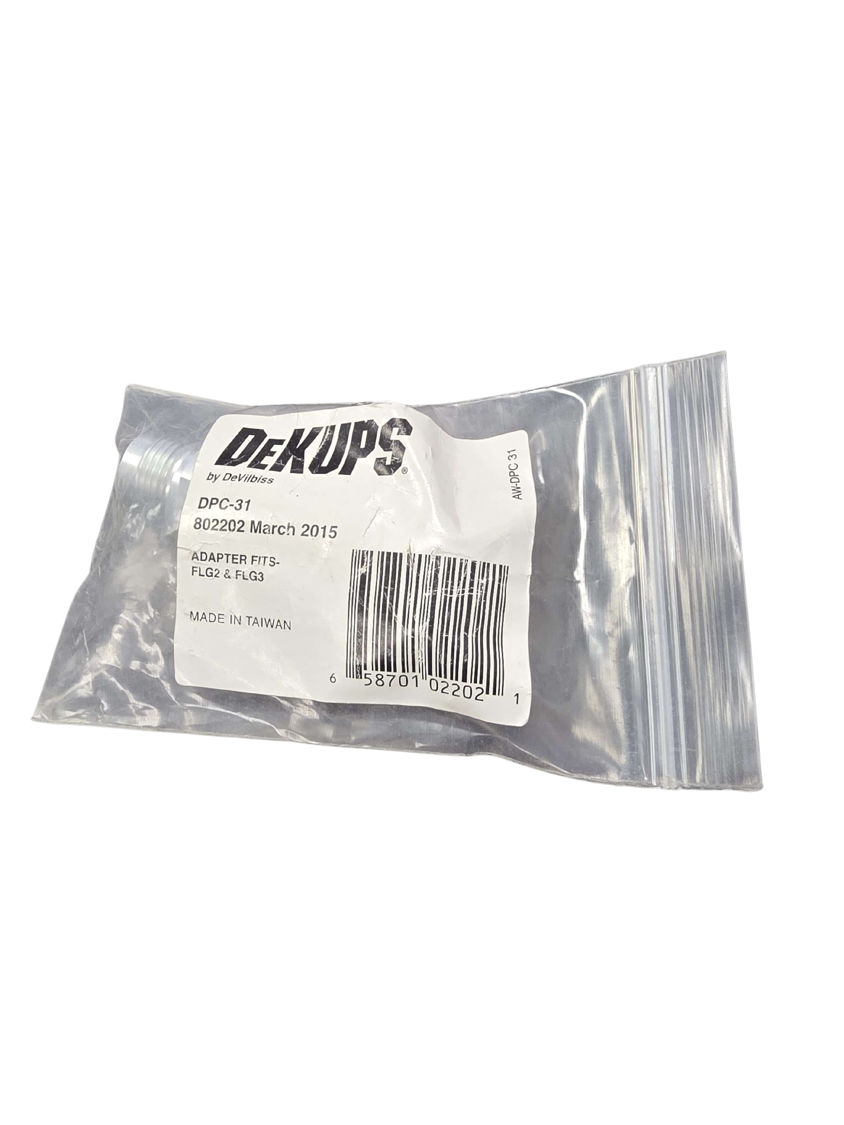 Clear plastic bag with a label on a white background