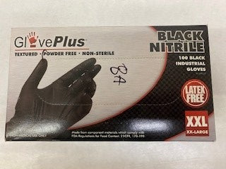 AMMEX GlovePlus GPNB49100 Black Nitrile Industrial Gloves XXL