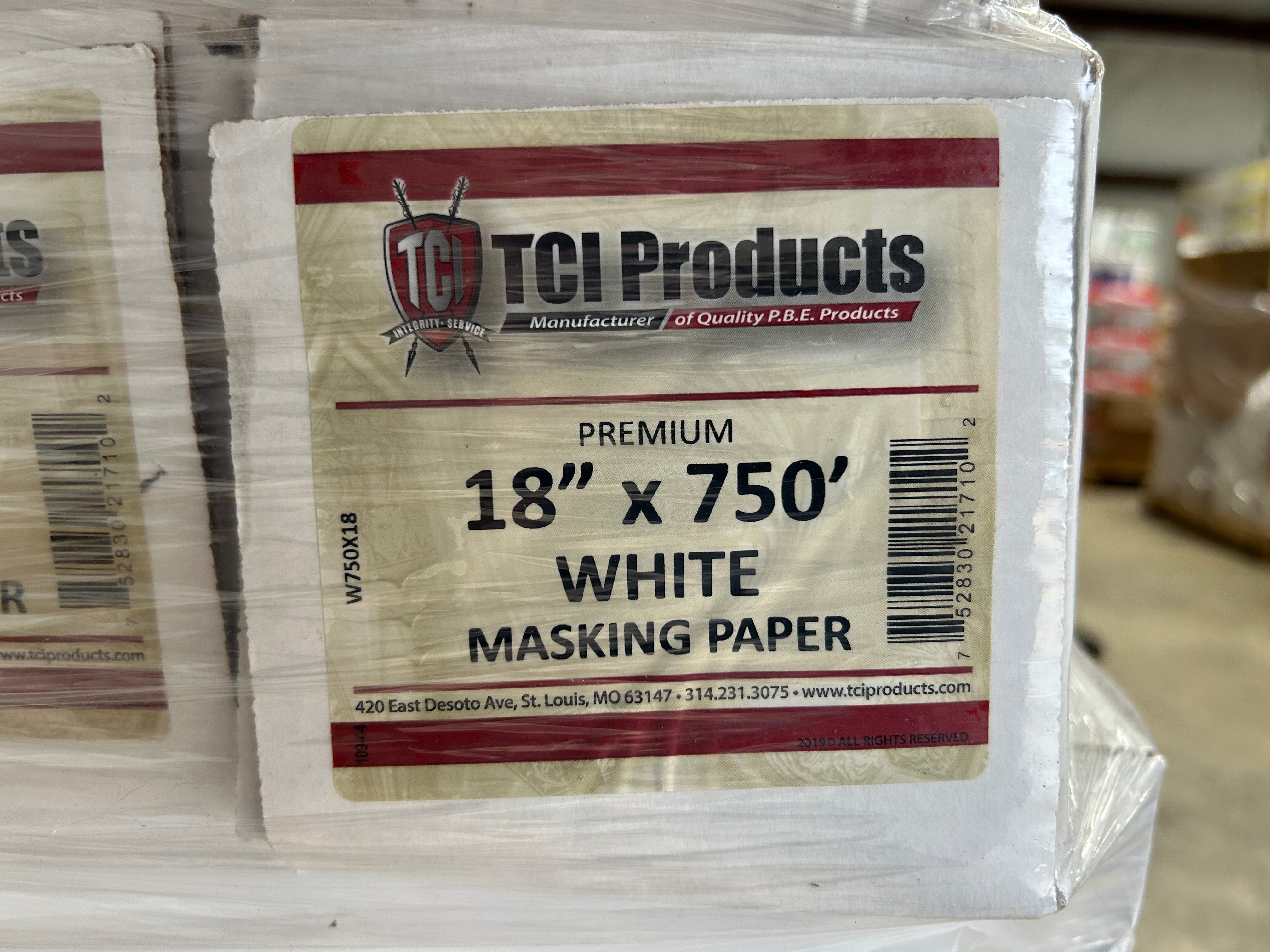18 inch white masking paper rolls for paint preparation and masking
