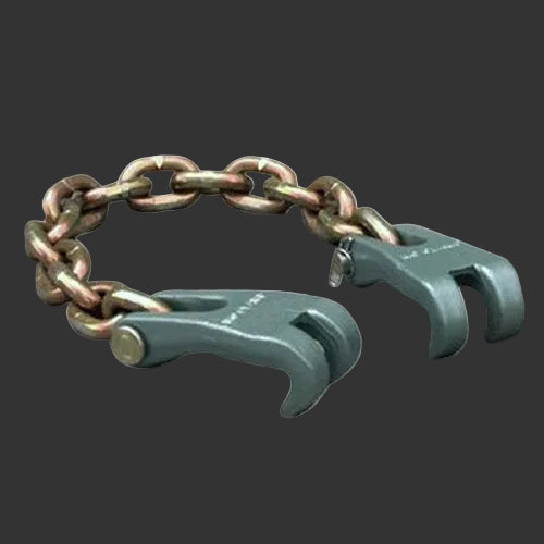 Pair of green dog training collars with chain attachment on a white background