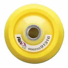 Yellow wheel with a visible brand label on a white background