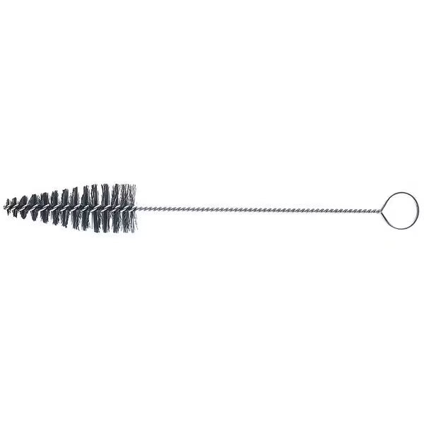 Serrated knife with a black handle on a white background