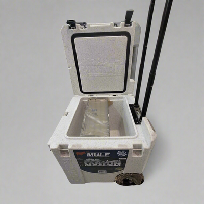 Cooler Mule 30 White Marble with wheels