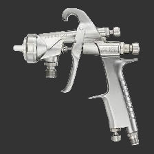 Silver spray gun on a white background