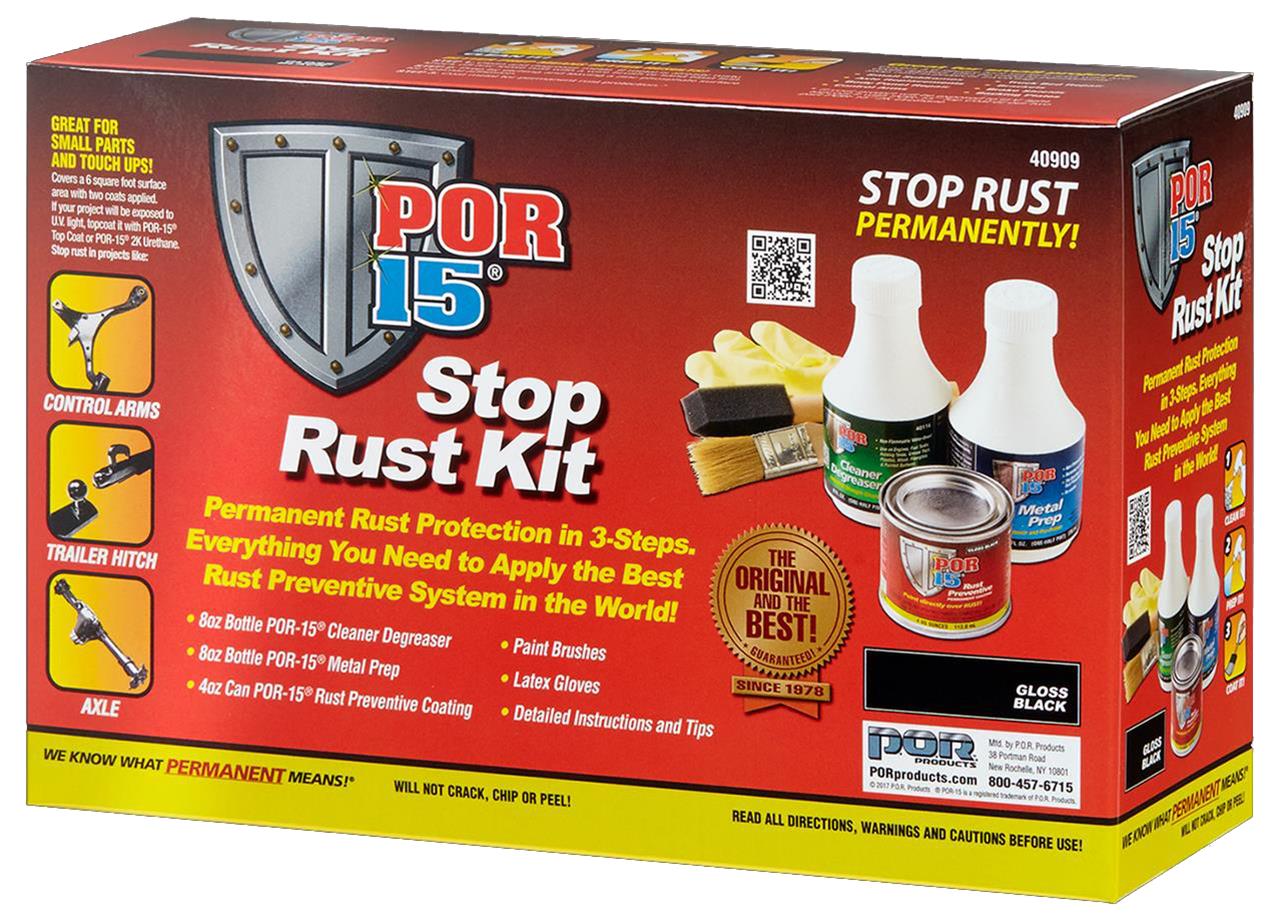 POR-15 40909 stop rust kit 4oz gloss black corrosion protection