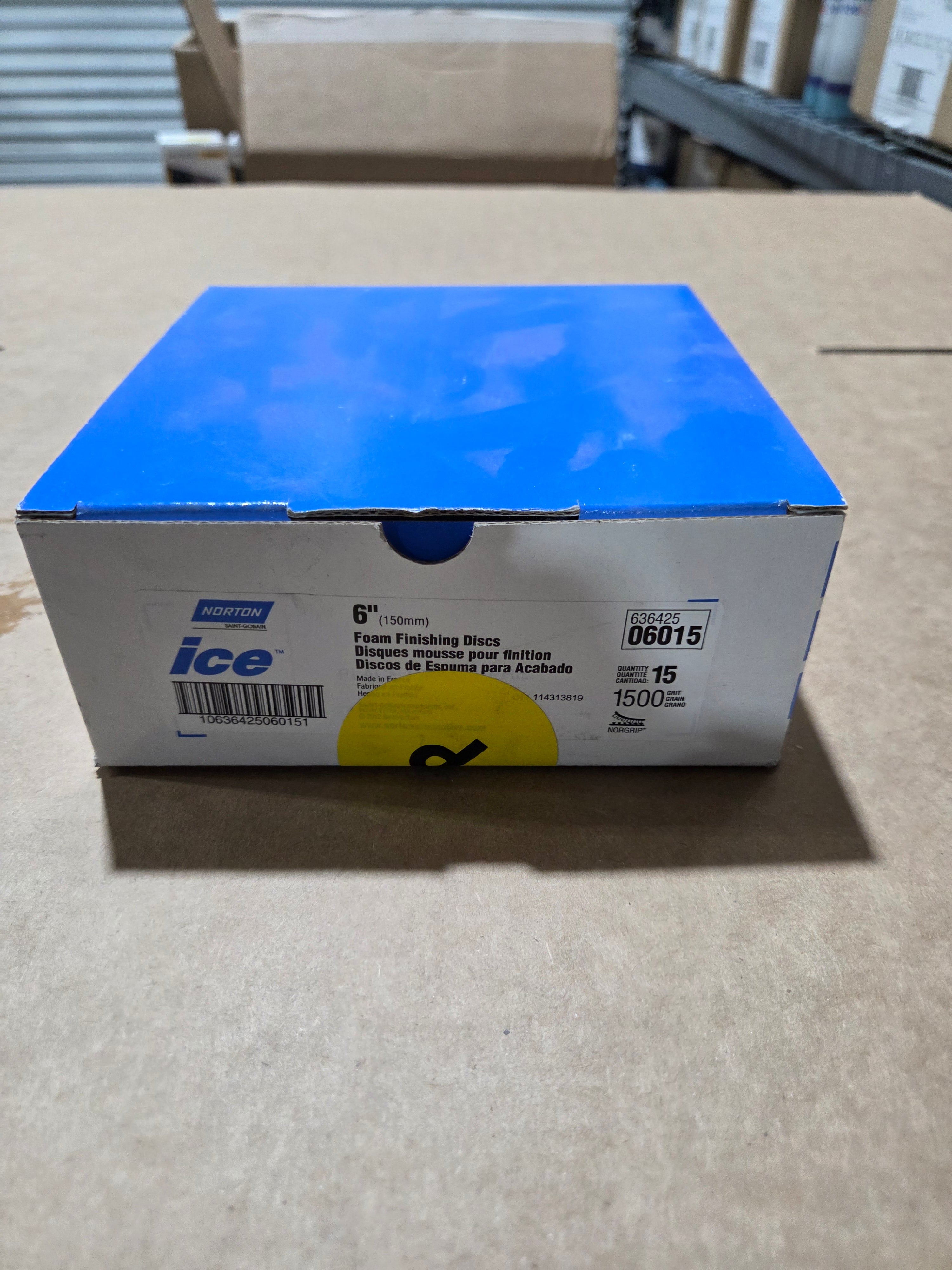 Norton - 06015 - 6" Ice NorGrip Finishing Foam Discs, 1500 Grit - 15/Case