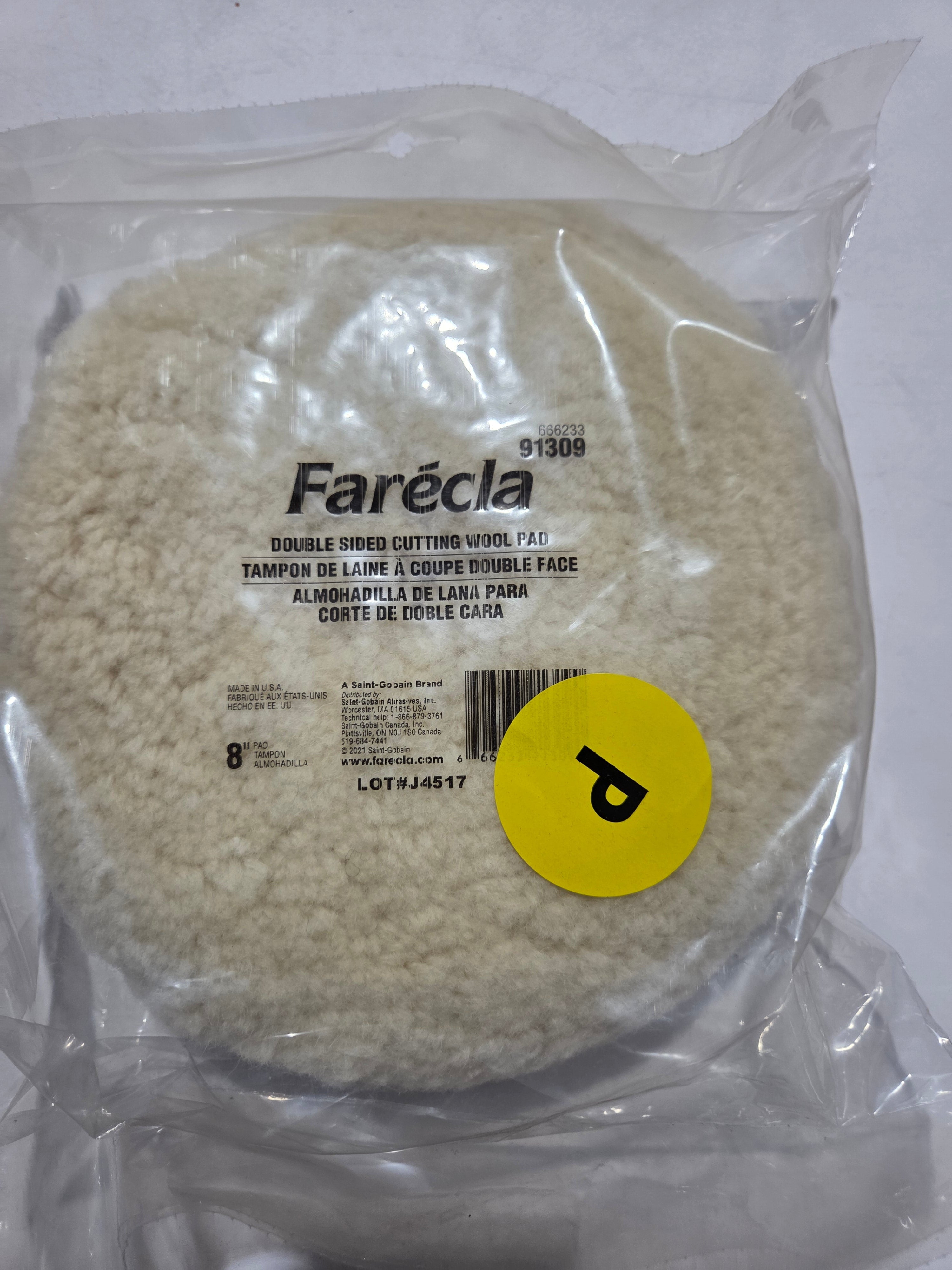 Double sided cutting wool pad 91309 twisted wool buffing pad heavy cut