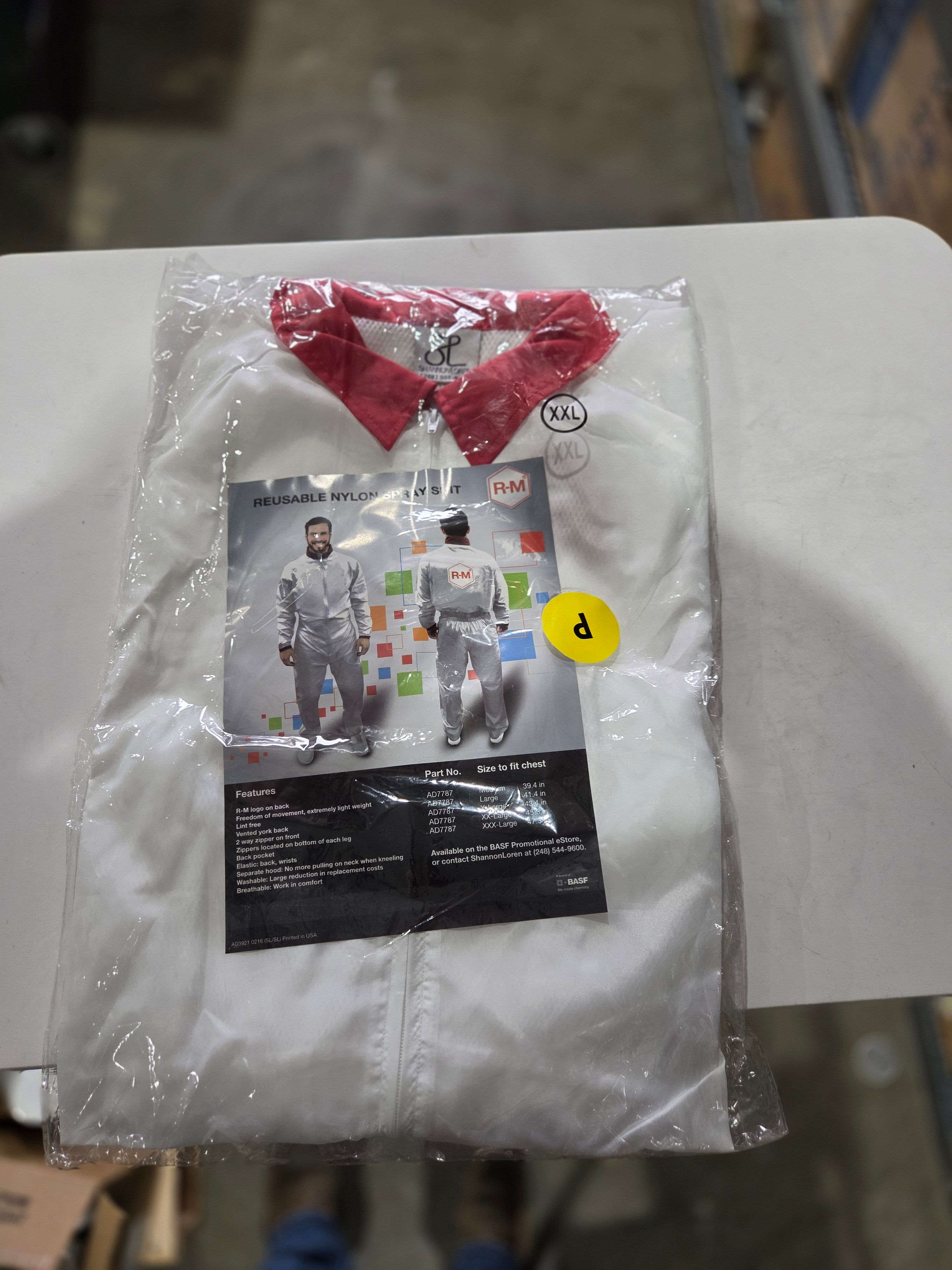 R-M AD7787XXL white paint suit XXL automotive spray suit
