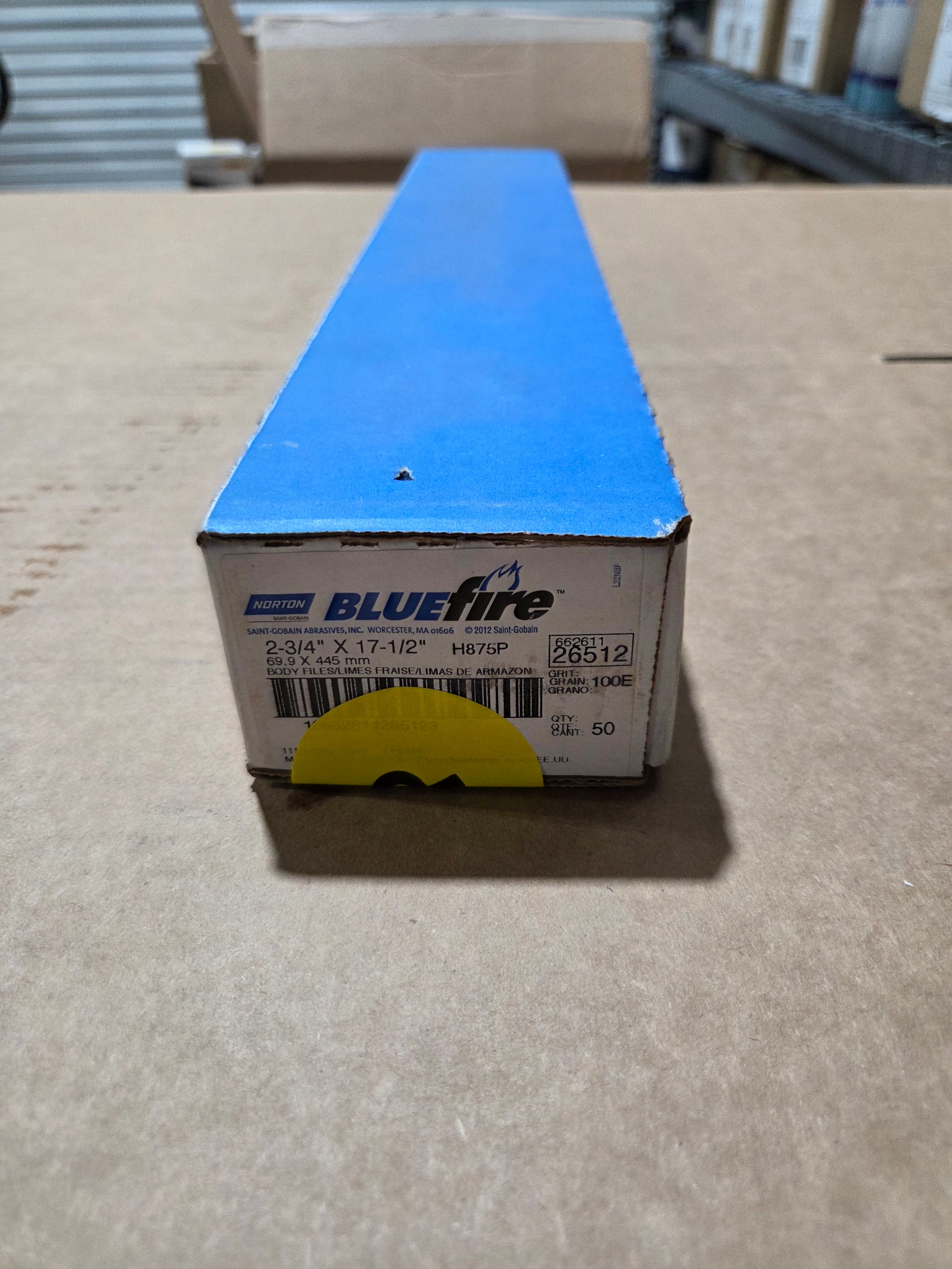 Norton 26512 2-3/4 x 17-1/2 100-E Grit BlueFire H875P File Strip