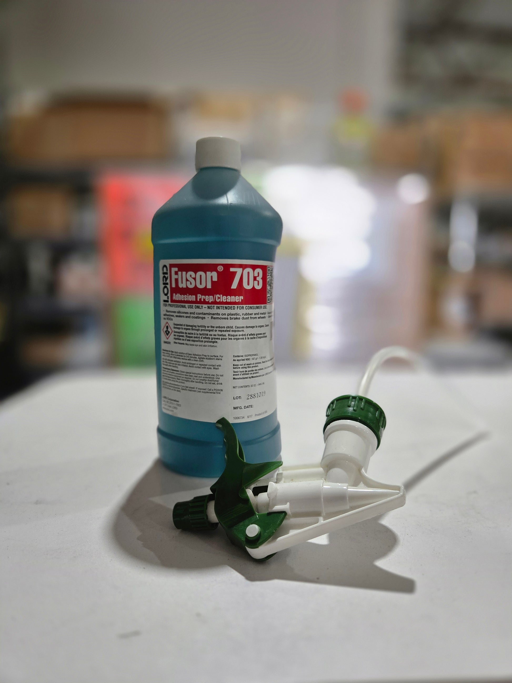 Fusor 703 adhesion prep cleaner removes silicone and brake dust