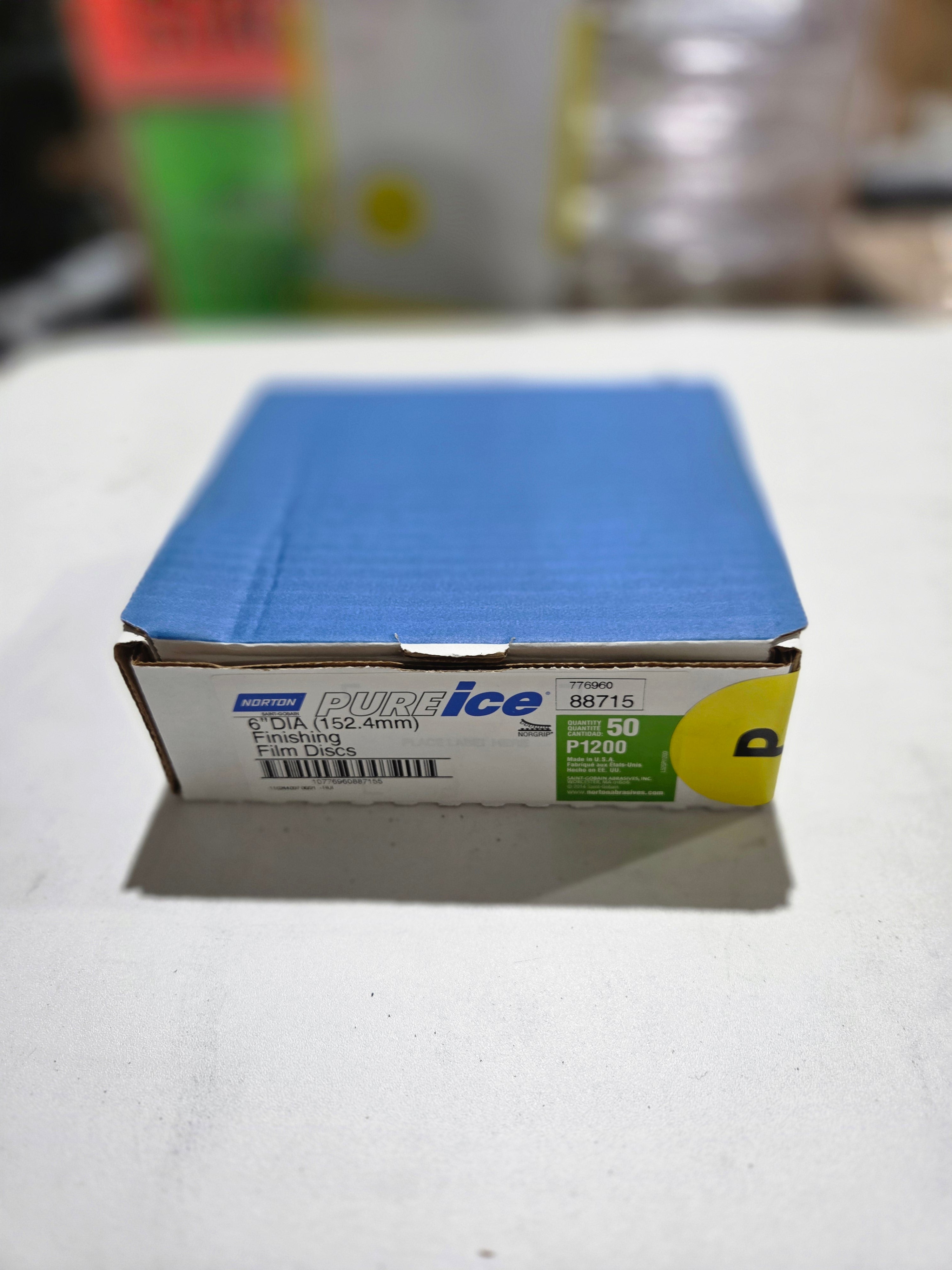 Norton Pure Ice 88715 Non-Vacuum 6 in. P1200 Grit Sanding Disc (50 ct)