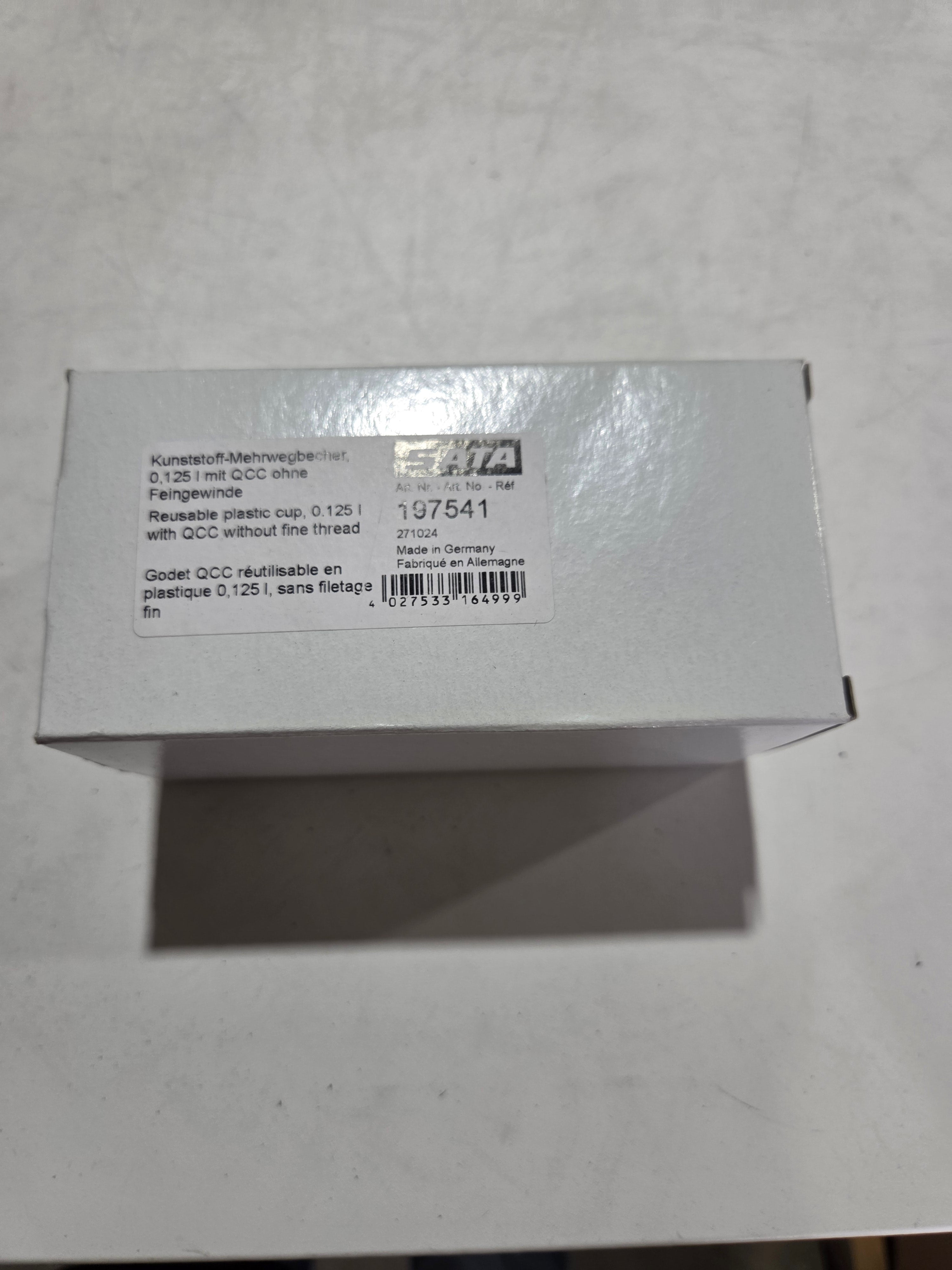 SATA QCC plastic cup 197541 0.125L small spray gun cup with drop seal