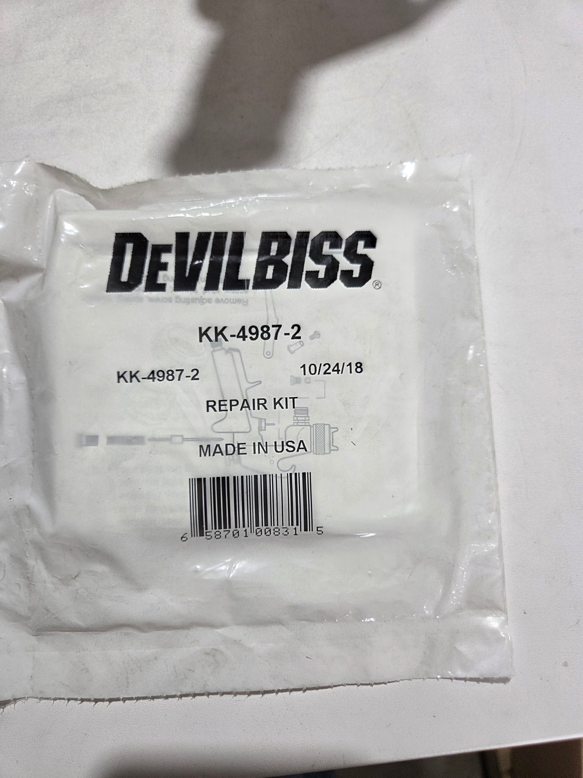 Packaged repair kit with Devilbiss branding on a white background