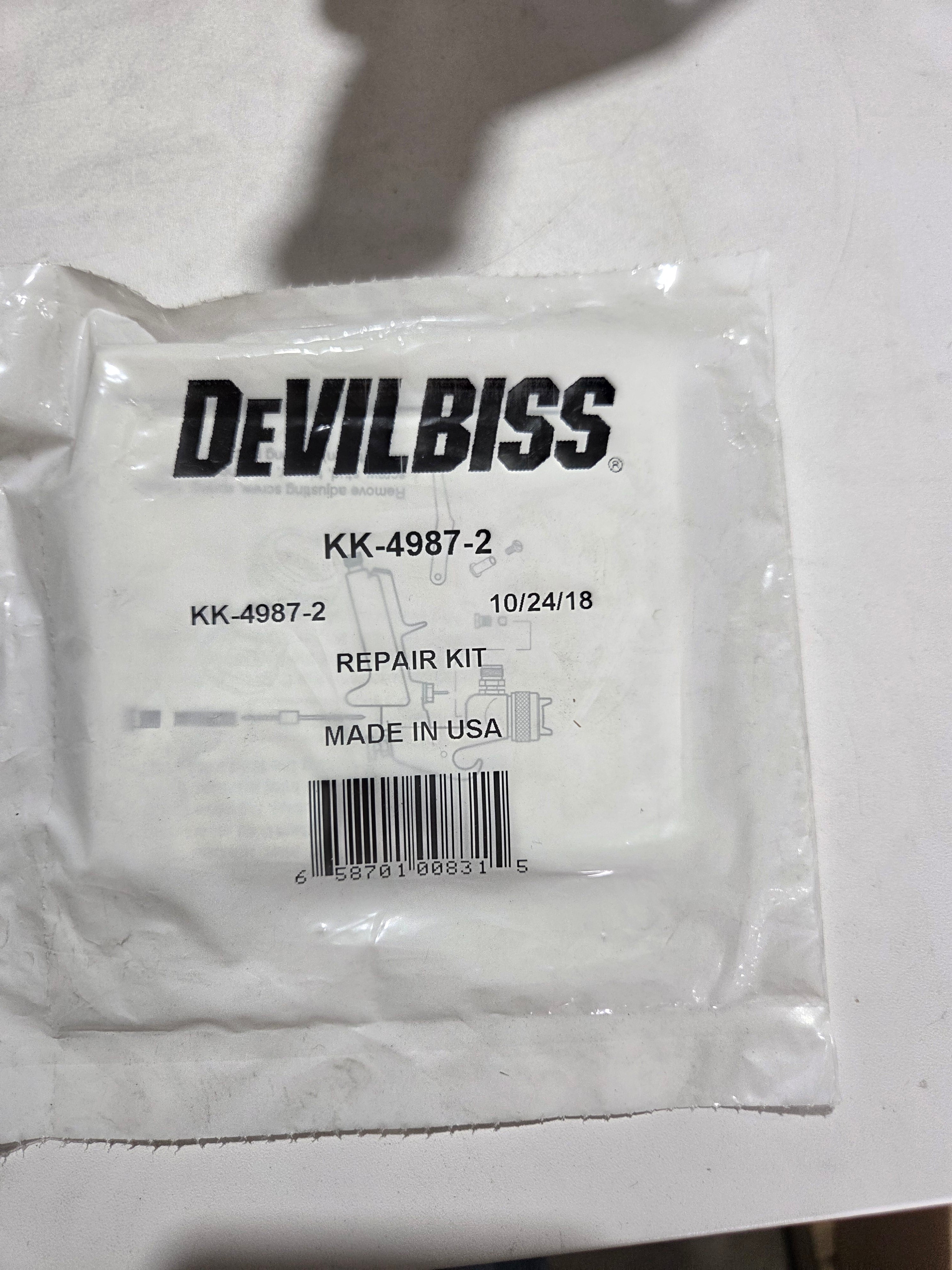 Packaged repair kit with Devilbiss branding on a white background