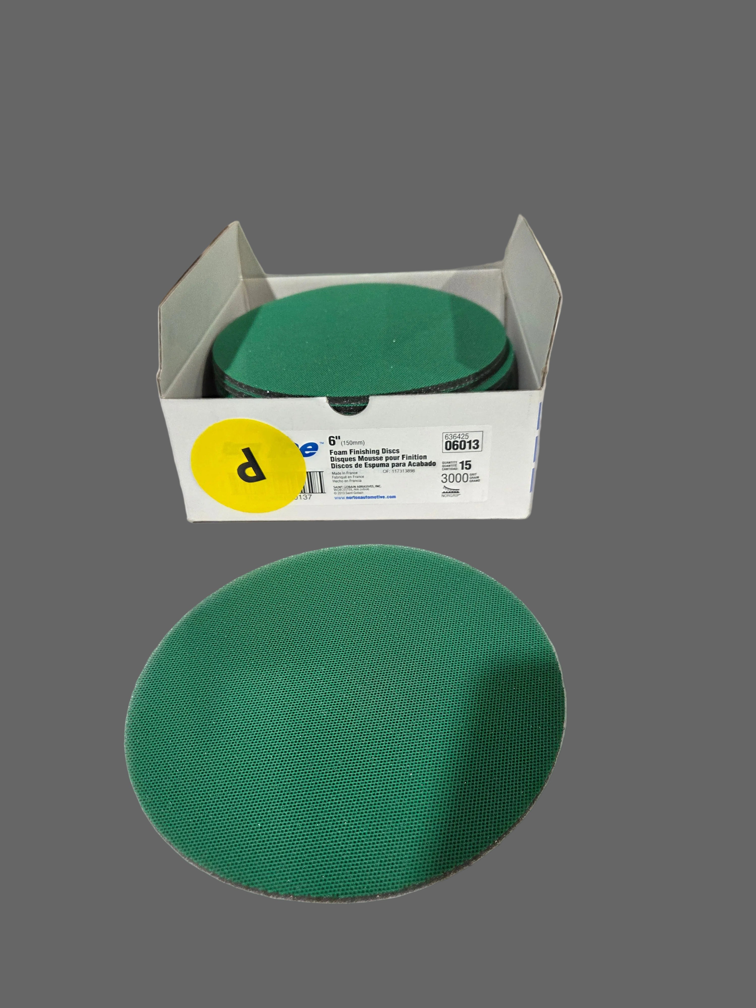 Norton 6" Ice NorGrip Finishing Foam Discs, 3000 Grit 06013
