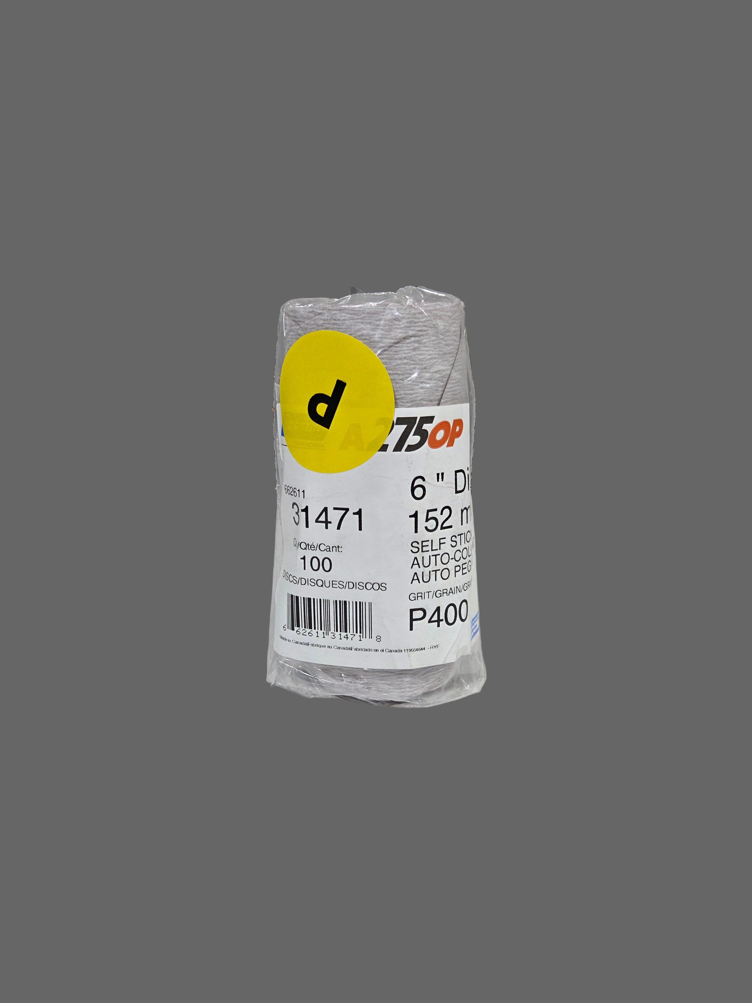 Norton 31471 Non-Vacuum Sanding Disc Roll, 6 in, P400 Grit, Aluminum Oxide, PSA Attachment Champagne