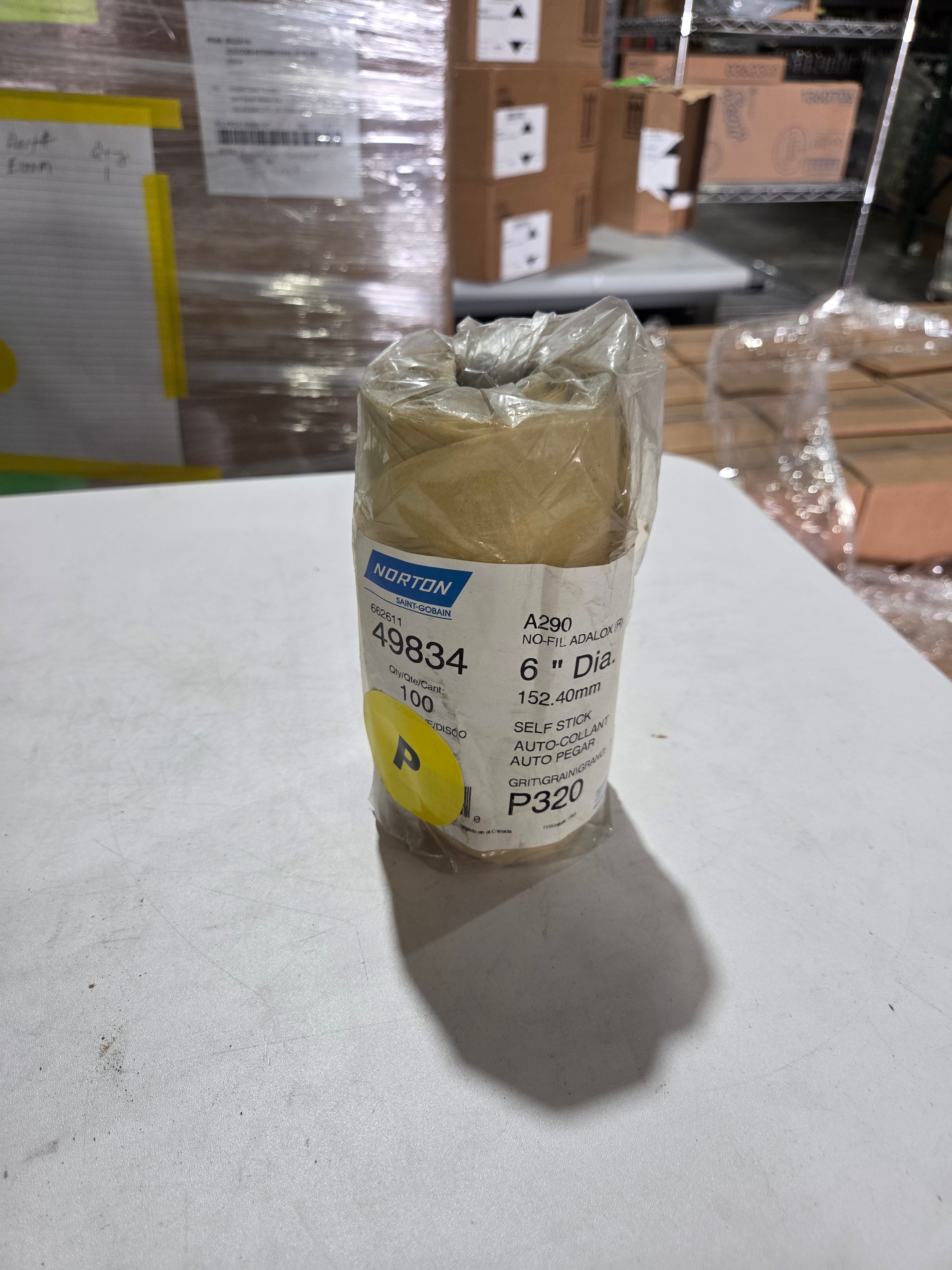 Norton Gold Reserve PSA sandpaper 49834 6 inch P320C 100 disc roll