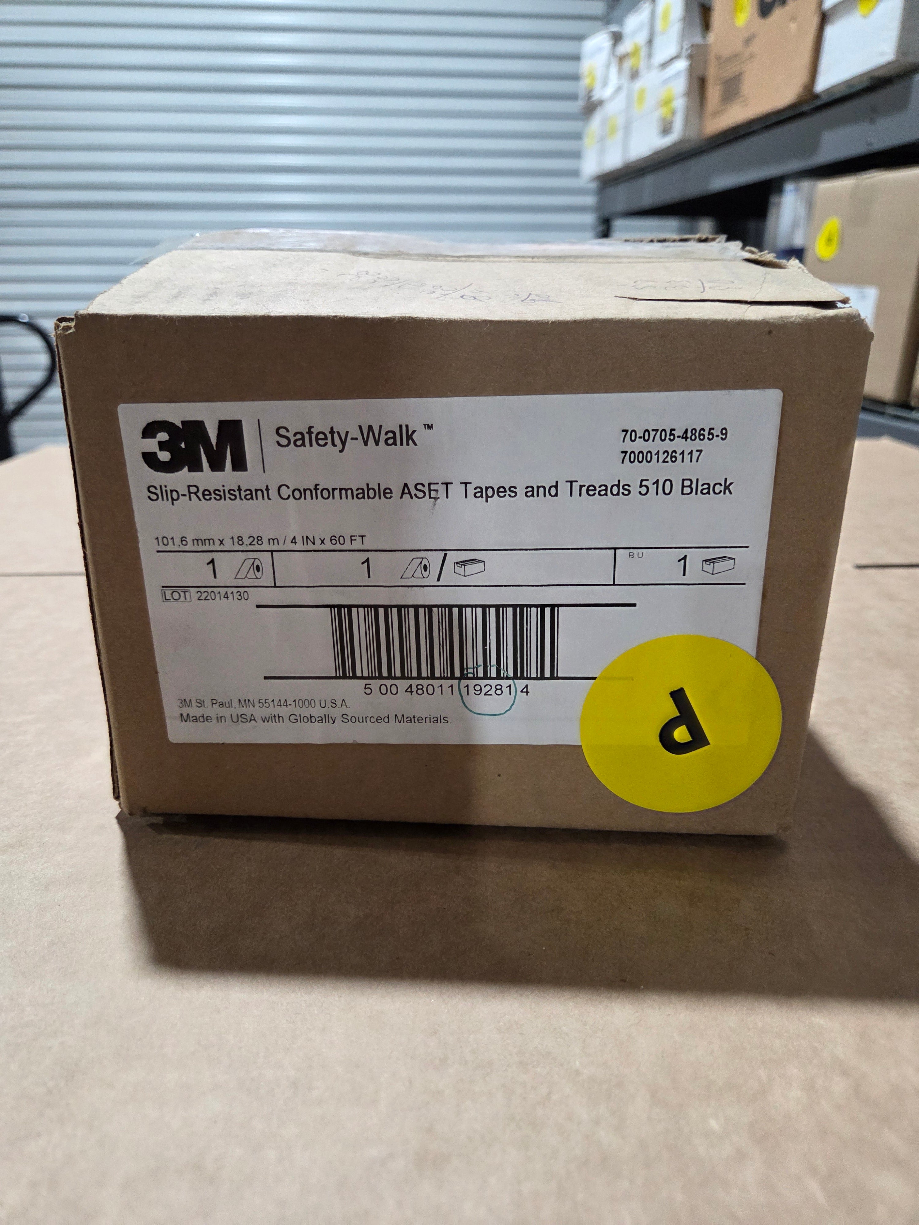 3M Safety-Walk 510 Black Anti-Slip Tape - 4 in Width x 60 ft Length - 19281