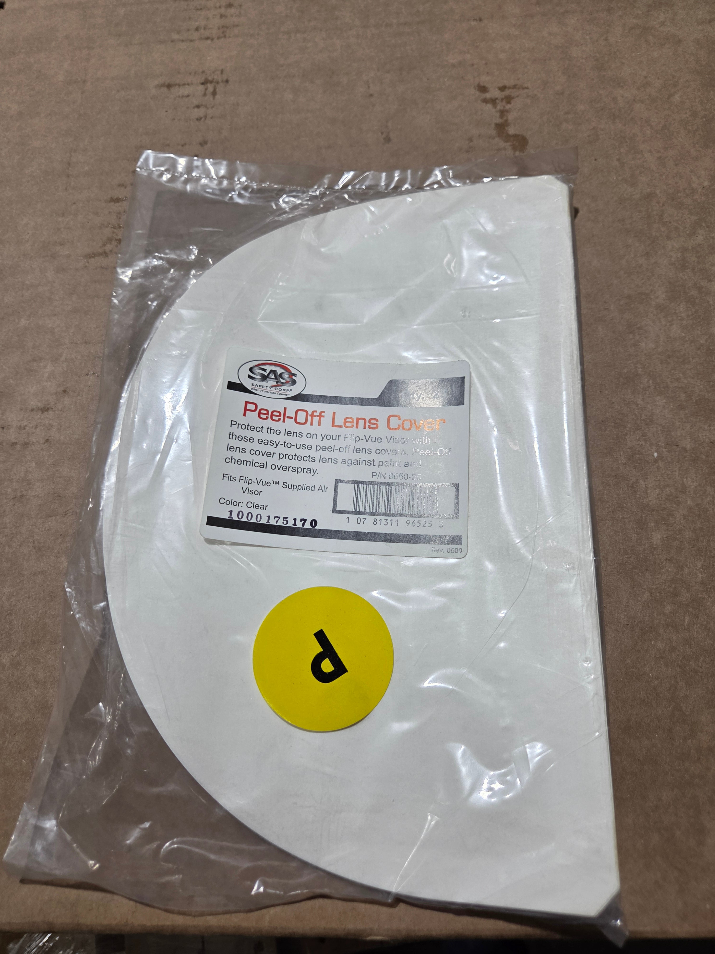 SAS Safety – 9650-25 – Peel-Off Lens Covers