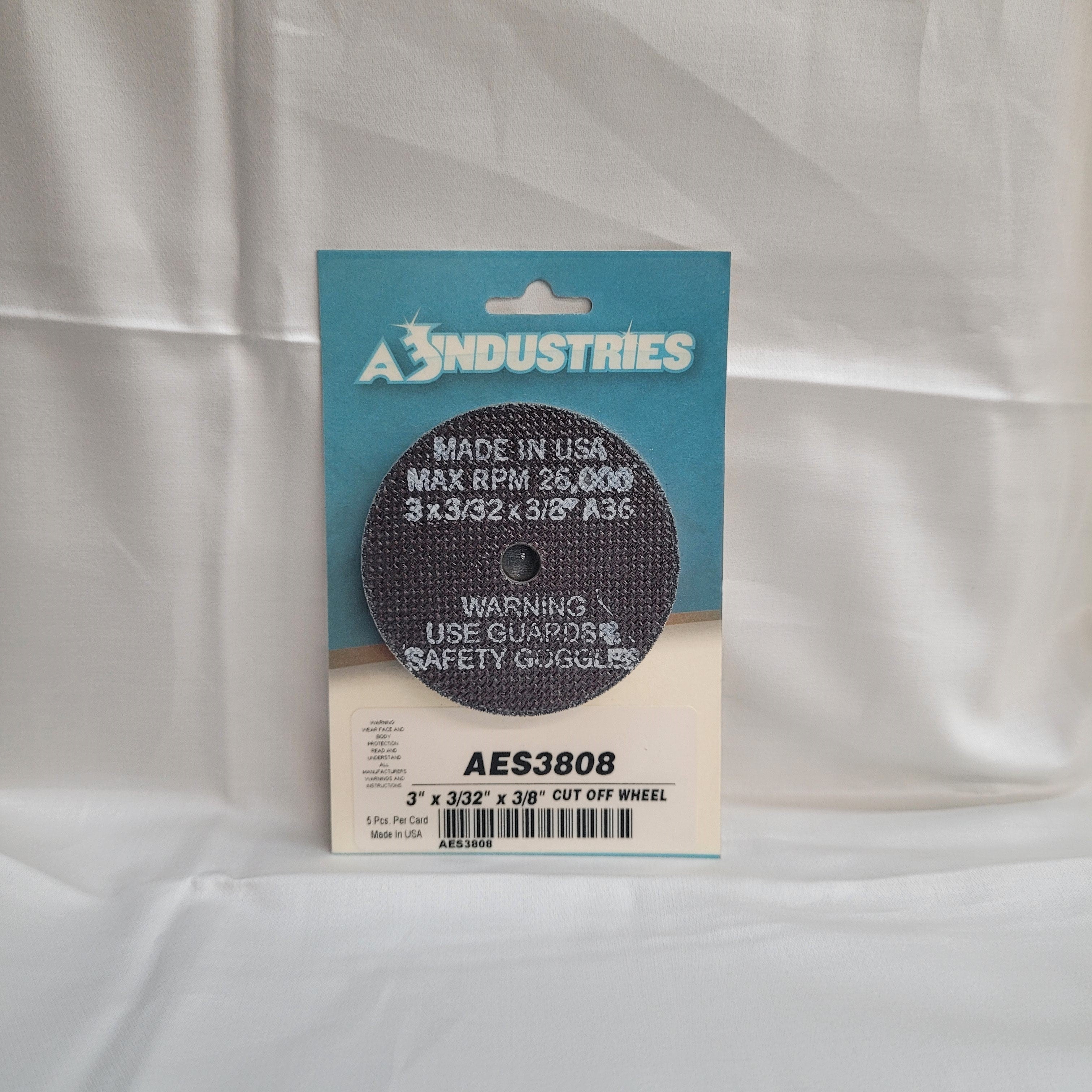 CUTOFF WHEEL CARD (5) 3"X3/32X3/8